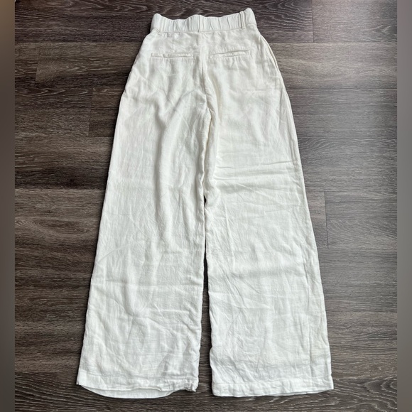 Abercrombie & Fitch linen blend wide leg white trousers pants - Picture 5 of 10